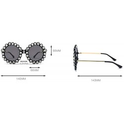 Round 2019 new personality trend street shooting round frame with diamonds ladies sunglasses - Black - C718L88XZCY $10.54