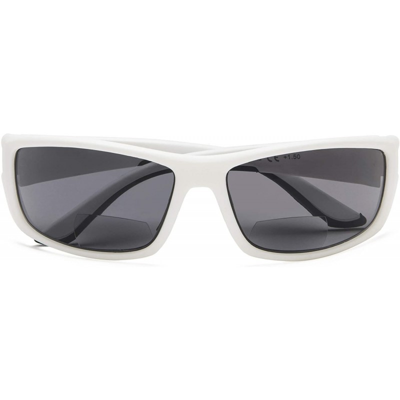 Sport Sports Bifocal Sunglasses TR90 Frame Reading Sunglasses - White-grey-lens - CV18NC3363N $8.64