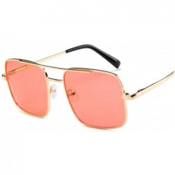 Goggle New Oversized Square Sunglasses Women Designer Frame Transparent Gradient Sun Glasses Female Feminino - Goldred - CJ19...