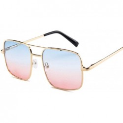 Goggle New Oversized Square Sunglasses Women Designer Frame Transparent Gradient Sun Glasses Female Feminino - Goldred - CJ19...