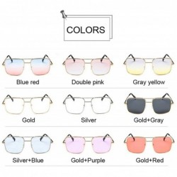 Goggle New Oversized Square Sunglasses Women Designer Frame Transparent Gradient Sun Glasses Female Feminino - Goldred - CJ19...