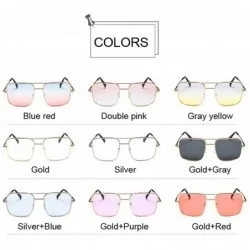 Goggle New Oversized Square Sunglasses Women Designer Frame Transparent Gradient Sun Glasses Female Feminino - Goldred - CJ19...