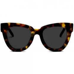 Square Retro Cat Eye Sunglasses Women Men Vintage Square Tortoise Shell Fashion Cateye Sunglasses - CG194K3TYZ7 $24.67