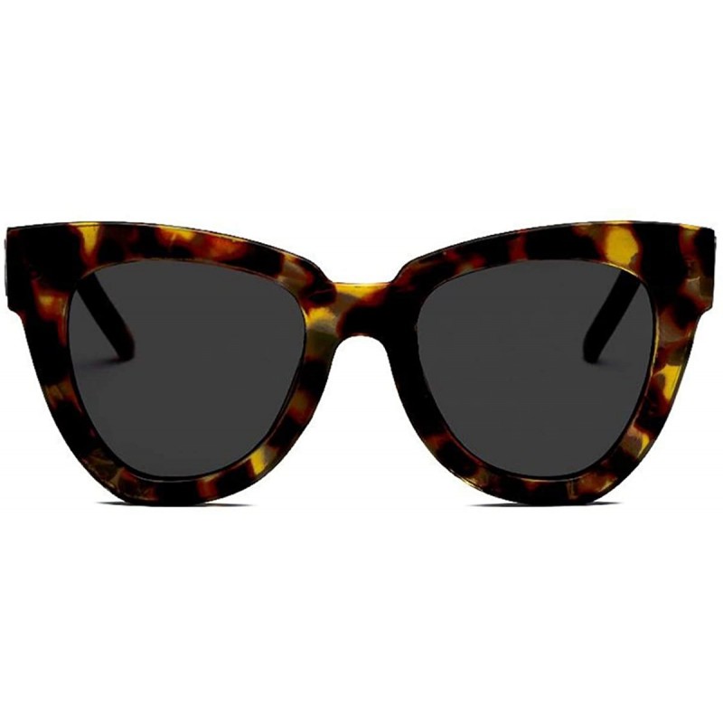 Square Retro Cat Eye Sunglasses Women Men Vintage Square Tortoise Shell Fashion Cateye Sunglasses - CG194K3TYZ7 $16.12