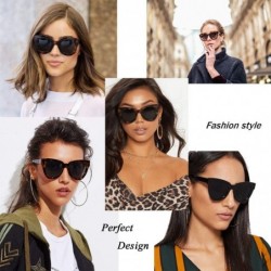 Square Retro Cat Eye Sunglasses Women Men Vintage Square Tortoise Shell Fashion Cateye Sunglasses - CG194K3TYZ7 $16.12