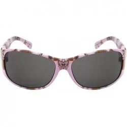 Oval Women Wrap Style Sunglasses Pink Camo Design Sunglasses Purple for Women - Pink/Dark Grey - CJ12J3FC9RL $12.54