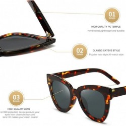 Square Retro Cat Eye Sunglasses Women Men Vintage Square Tortoise Shell Fashion Cateye Sunglasses - CG194K3TYZ7 $16.12