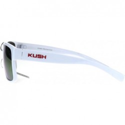 Sport Mens White Kush Color Mirror Rectangular Sport Gangster Sunglasses - Orange Red - CH186457MHA $10.74
