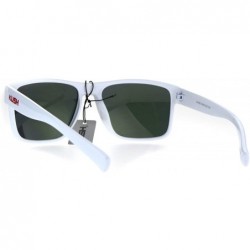 Sport Mens White Kush Color Mirror Rectangular Sport Gangster Sunglasses - Orange Red - CH186457MHA $10.74