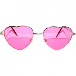 Sport Heart Retro Vintage Party Sunglasses Silver Frame Pink Lens Brand - C5185ULHK0N $8.59