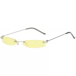 Square Vintage Sunglasses Rectangular Eyewear Protection - D - CR18YM7H4UN $15.31