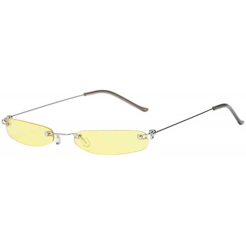 Square Vintage Sunglasses Rectangular Eyewear Protection - D - CR18YM7H4UN $8.46