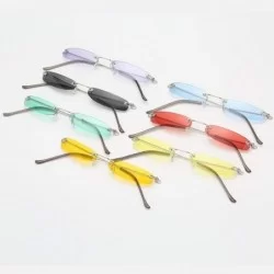 Square Vintage Sunglasses Rectangular Eyewear Protection - D - CR18YM7H4UN $8.46
