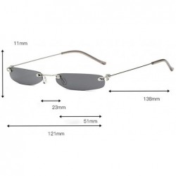 Square Vintage Sunglasses Rectangular Eyewear Protection - D - CR18YM7H4UN $8.46
