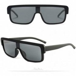 Shield Fashion Cool Square Shield Style Oversized Sunglasses Gradient Brand Design Sun Glasses - 6 - CM18QADDG5W $39.91