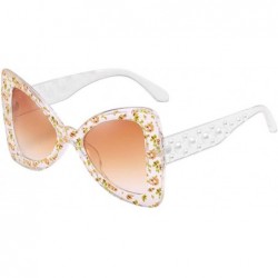 Butterfly Cat Eye Butterfly Oversized Sunglasses Eyewear Anti-UV Polarized UV400 - Tawny - CN1808L267G $13.14