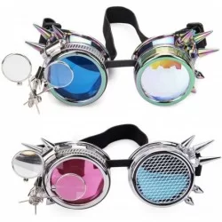 Goggle Steampunk Kaleidoscope Goggles Rainbow Crystal - Colorful+silver - CY18KA7E3HS $12.61