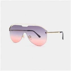 Round New Sunglasses Metal Rimless Sun Glasses Brand Designer Pilot Sunglasses Women Men Shades Top Fashion Eyewear - C2198O8...