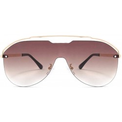 Round New Sunglasses Metal Rimless Sun Glasses Brand Designer Pilot Sunglasses Women Men Shades Top Fashion Eyewear - C2198O8...