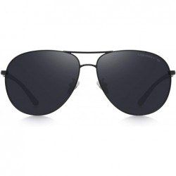 Oversized Oversized Polarized Sunglasses Protection - Black - CK18XZKWEAL $15.87