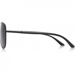 Oversized Oversized Polarized Sunglasses Protection - Black - CK18XZKWEAL $15.87