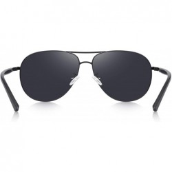Oversized Oversized Polarized Sunglasses Protection - Black - CK18XZKWEAL $15.87