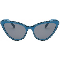 Square Vintage Sunglasses-Women's Cat Eye Shade Integrated Stripe Glasses - B - C018RUQO2HH $8.45