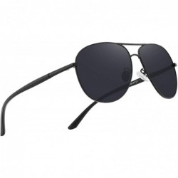 Oversized Oversized Polarized Sunglasses Protection - Black - CK18XZKWEAL $15.87