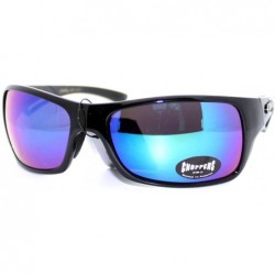 Wrap Biker Sunglasses Sports Rider Rectangular Wrap Soft Nose - Black - CQ11VCHDJJ1 $18.67