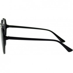 Oversized Beveled Diamond Cut Edge Heart Shape Plastic Valentines Sunglasses - All Black - CM18T0IKHMO $15.12