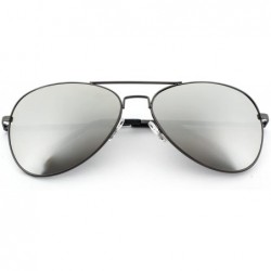 Aviator Aden Double Bridge Aviator Fashion Sunglasses - Silver-frm - CY1231T2HRH $8.85
