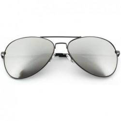 Aviator Aden Double Bridge Aviator Fashion Sunglasses - Silver-frm - CY1231T2HRH $8.85