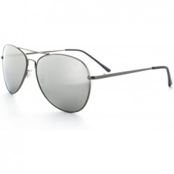 Aviator Aden Double Bridge Aviator Fashion Sunglasses - Silver-frm - CY1231T2HRH $8.85