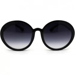 Round Womens Mod Round Minimal Plastic Sunglasses - Black Smoke - C018Z0KOLW4 $23.50