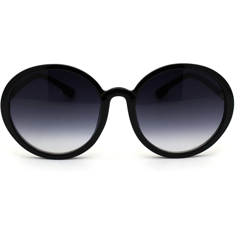 Round Womens Mod Round Minimal Plastic Sunglasses - Black Smoke - C018Z0KOLW4 $11.43