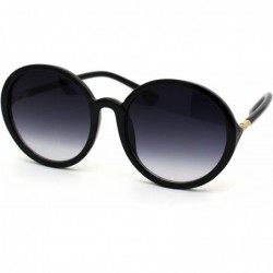 Round Womens Mod Round Minimal Plastic Sunglasses - Black Smoke - C018Z0KOLW4 $11.43