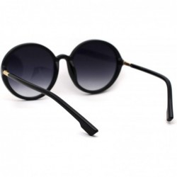 Round Womens Mod Round Minimal Plastic Sunglasses - Black Smoke - C018Z0KOLW4 $11.43