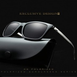 Wayfarer Polarized Sunglasses for Men-Metal Frame Aviator Sunglasses UV 400 Protection - Black/Tea-11 - CH18KH7ER4G $15.19