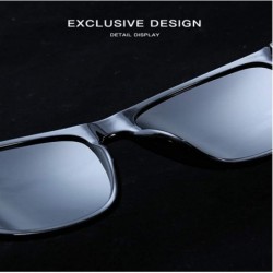 Wayfarer Polarized Sunglasses for Men-Metal Frame Aviator Sunglasses UV 400 Protection - Black/Tea-11 - CH18KH7ER4G $15.19