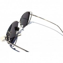 Oversized SIMPLE Oversized Cat Eye Style Fashion Sunglasses for Women - Silver - CQ18ZCNH04K $10.44