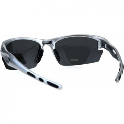 Sport Polarized Antiglare Mens Baseball Half Rim Sport Light Weight Sunglasses - Silver Black - C418G6C34D7 $14.43