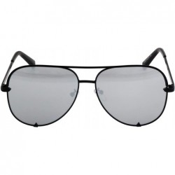 Aviator Designer Sunglasses Oversized Protection - Silver and Black/Gradient - CQ18T95Z3I9 $19.53