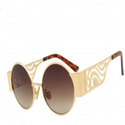 Oval Retro Sunglasses Men Vintage Hollow Gold Metal Frame Unisex Black Red Small Oval Sun Glasses for Women UV400 - 3 - C718Q...