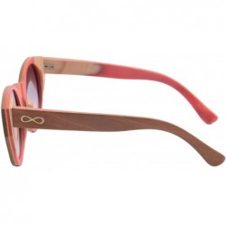 Round Retro Round Frame Sunglasses Polychrome Skate Polarized Wooden Glasses with Case-5004 - CM127R8WDBN $36.44
