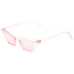 Cat Eye Retro Diagonal Top Sharp Cat Eye Sunglasses - Pink Crystal - CO198D0MO5N $12.25
