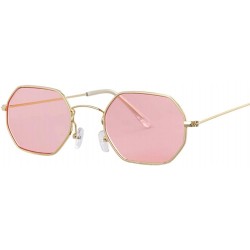 Oversized Small Round Vintage Mirror Lenses UV Protection Unisex Sunglasses by - Gold Pink - CE18TRGE8NX $23.53