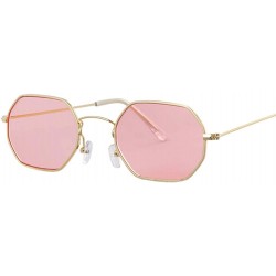 Oversized Small Round Vintage Mirror Lenses UV Protection Unisex Sunglasses by - Gold Pink - CE18TRGE8NX $22.65