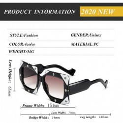 Goggle Square Diamond Sunglasses-Owersized Thick Frame Eyewear-Vintage Shade Glasses - D - C3190EECRSL $29.12