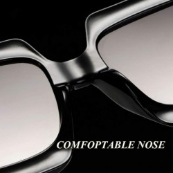 Goggle Square Diamond Sunglasses-Owersized Thick Frame Eyewear-Vintage Shade Glasses - D - C3190EECRSL $29.12