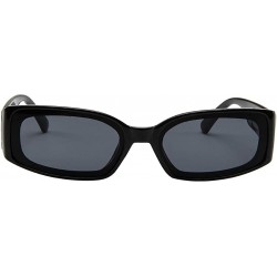 Square Women Narrow Oval Sunglasses Square Frame Shades Sports UV400 SunGlasses Goggles Eyeglasses - Black - CY18U8ZIO8Z $19.51